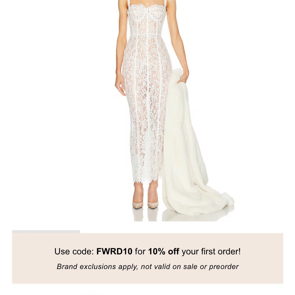 HELSA White Strapless Lace Dress